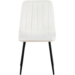 Chaise Dijon en velours blanc crème