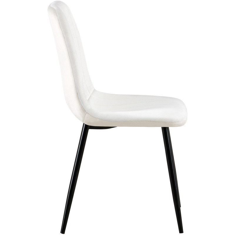 Chaise Dijon en velours blanc crème