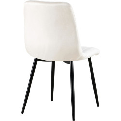 Chaise Dijon en velours blanc crème