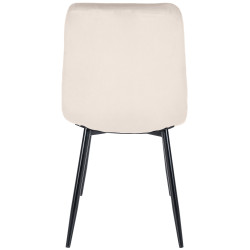 Chaise de salle à manger en velours Tilde crème