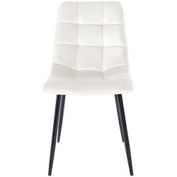 Chaise de salle à manger en velours Tilde blanc crème