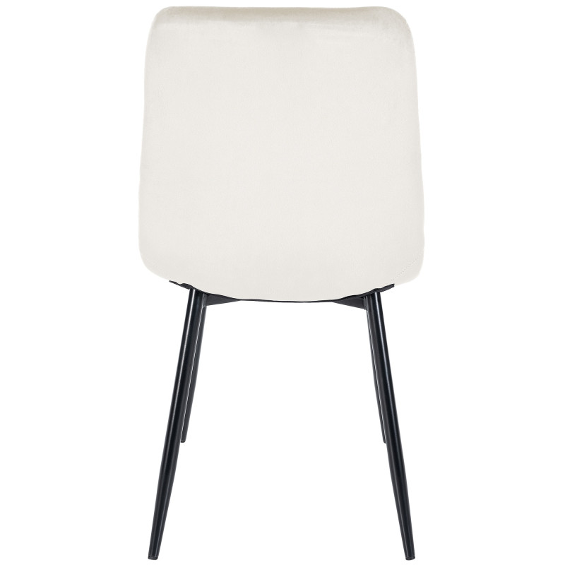 Chaise de salle à manger en velours Tilde blanc crème