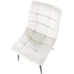 Chaise de salle à manger en velours Tilde blanc crème