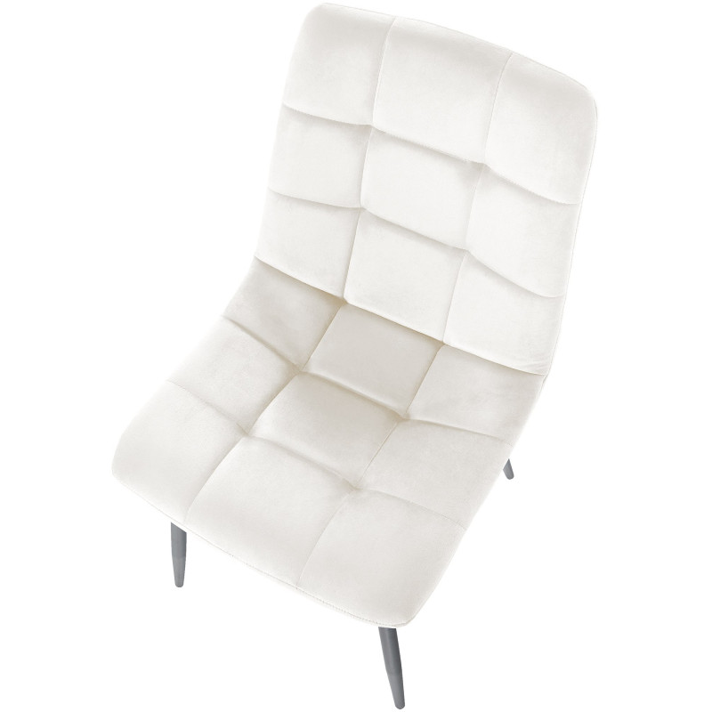 Chaise de salle à manger en velours Tilde blanc crème