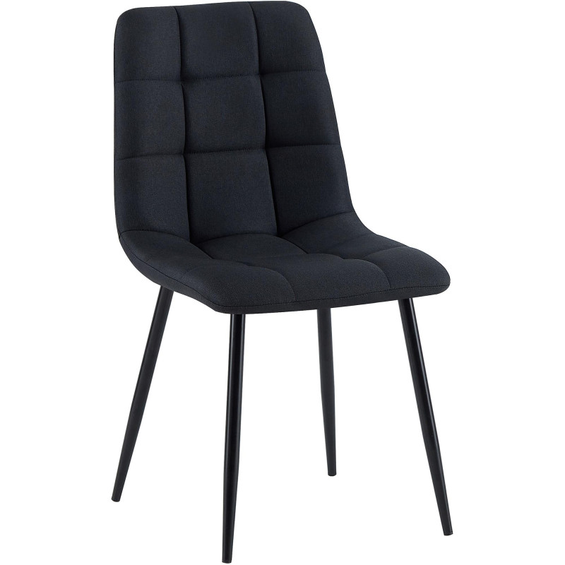 Chaise de salle à manger tissu Antibes noir