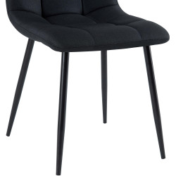 Chaise de salle à manger tissu Antibes noir