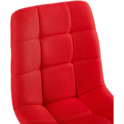 Chaise de salle à manger tissu Antibes rouge
