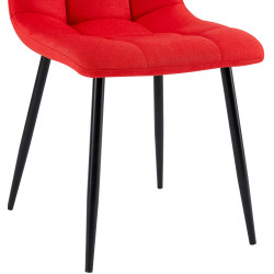 Chaise de salle à manger tissu Antibes rouge
