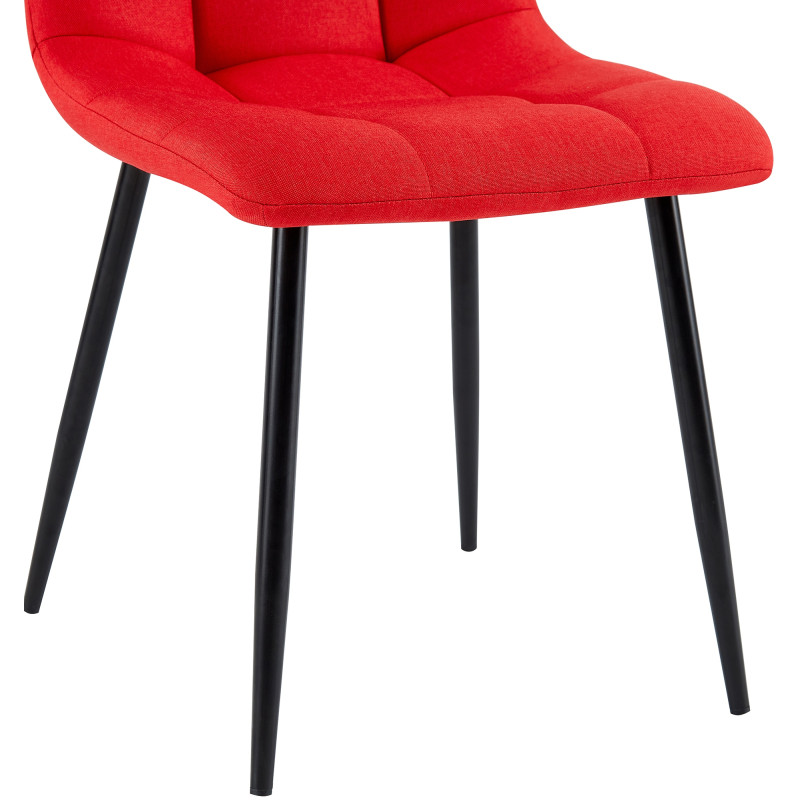 Chaise de salle à manger tissu Antibes rouge