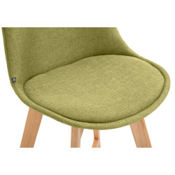 Lot de 2 tabourets de bar Cannes tissu natura vert