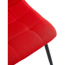Chaise de salle à manger tissu Antibes rouge