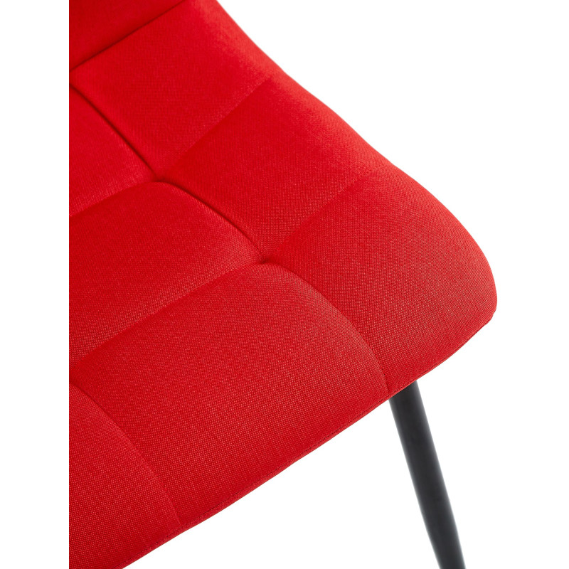 Chaise de salle à manger tissu Antibes rouge
