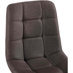 Chaise de salle à manger tissu Antibes brun