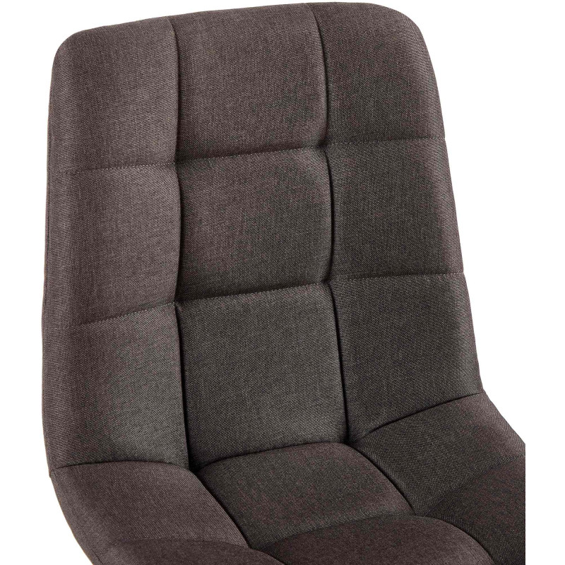 Chaise de salle à manger tissu Antibes brun