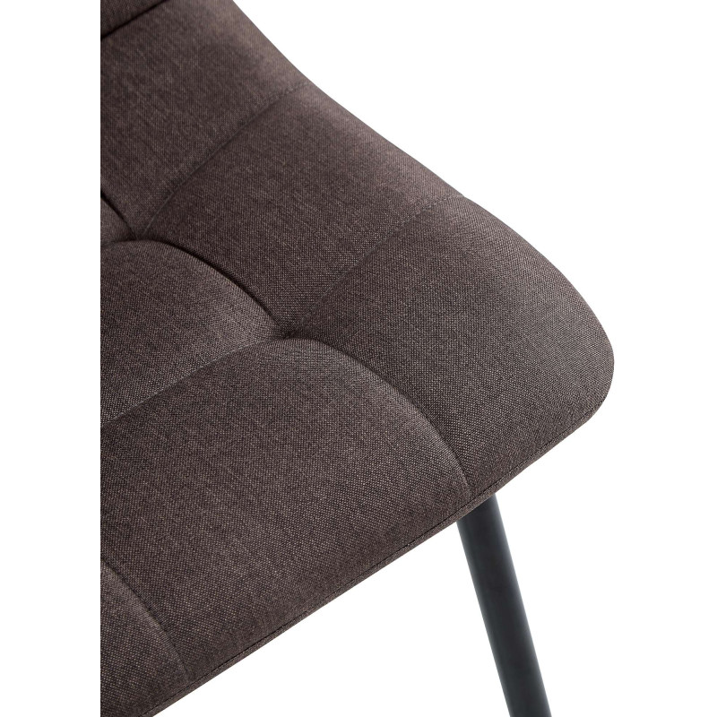Chaise de salle à manger tissu Antibes brun