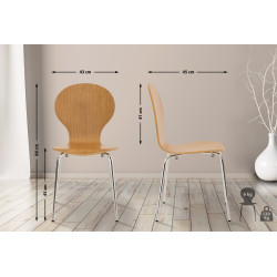 Ensemble de 4 chaises visiteurs en chêne Diego