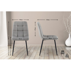 Chaise de salle à manger tissu Antibes gris clair
