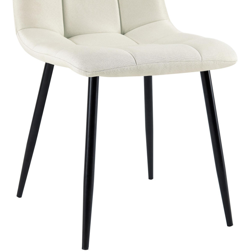 Chaise de salle à manger tissu Antibes crème