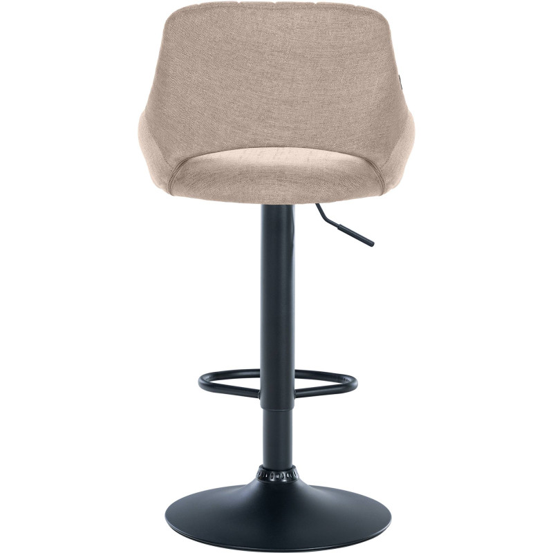 Tabouret de bar Milet tissu noir taupe