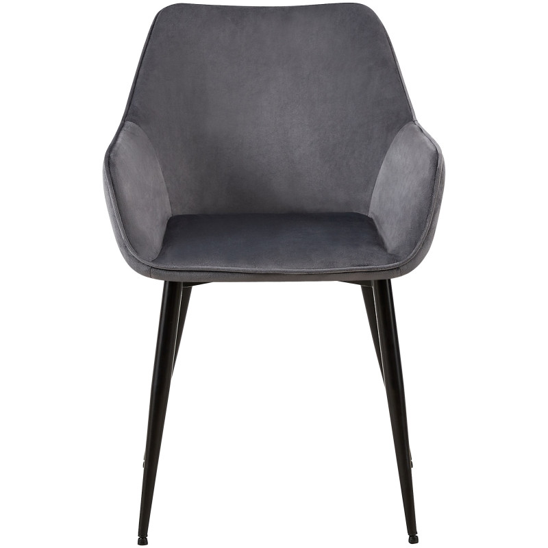 Chaise de salle à manger en velours Vessa gris foncé