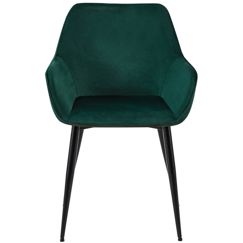 Chaise de salle à manger en velours Vessa vert