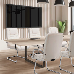 Sedia Attila in similpelle crema