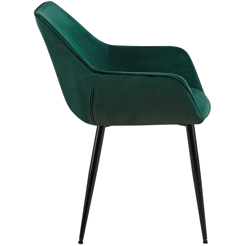 Chaise de salle à manger en velours Vessa vert