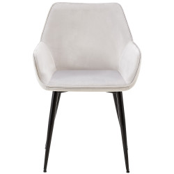 Chaise de salle à manger en velours Vessa gris clair