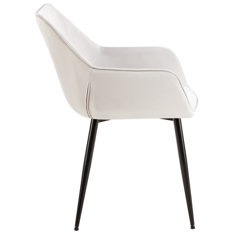 Chaise de salle à manger en velours Vessa gris clair