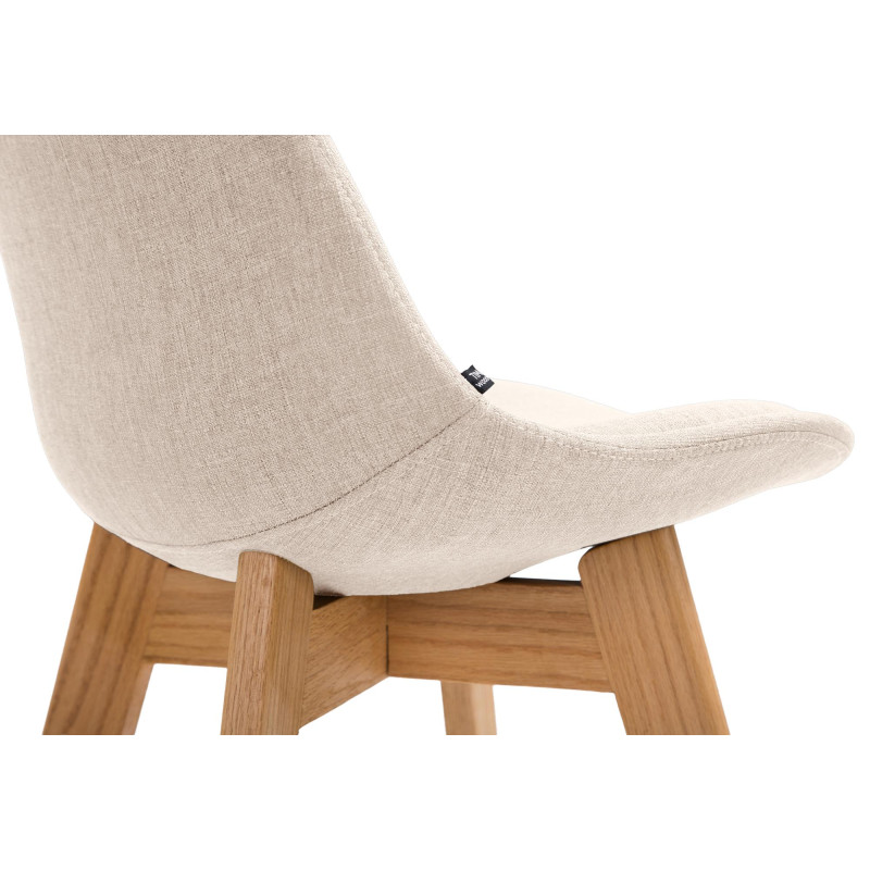 Lot de 2 tabourets de bar Cannes tissu natura crème