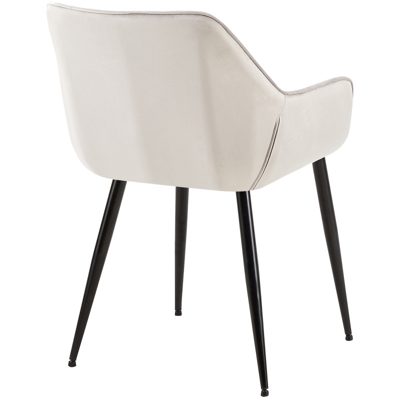 Chaise de salle à manger en velours Vessa gris clair