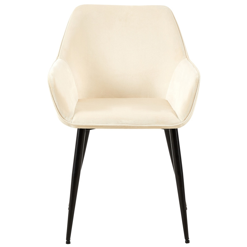 Chaise de salle à manger en velours Vessa crème