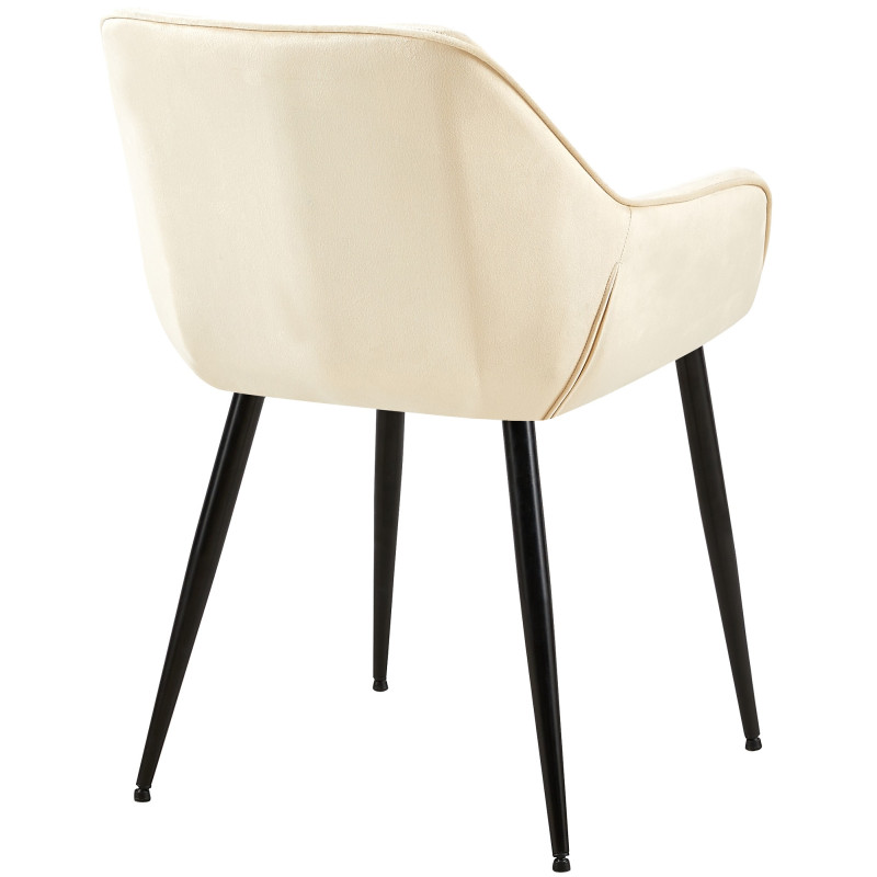 Chaise de salle à manger en velours Vessa crème