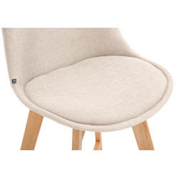 Lot de 2 tabourets de bar Cannes tissu natura crème