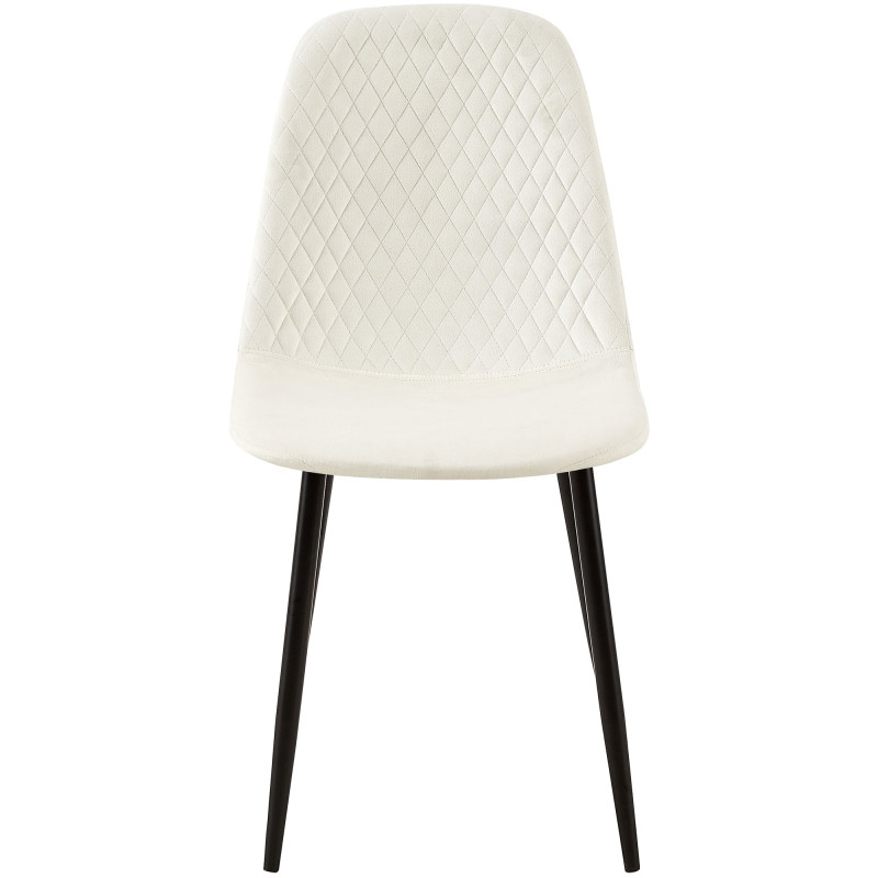 Chaise Giverny en velours blanc crème