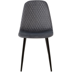 Chaise Giverny en velours gris foncé