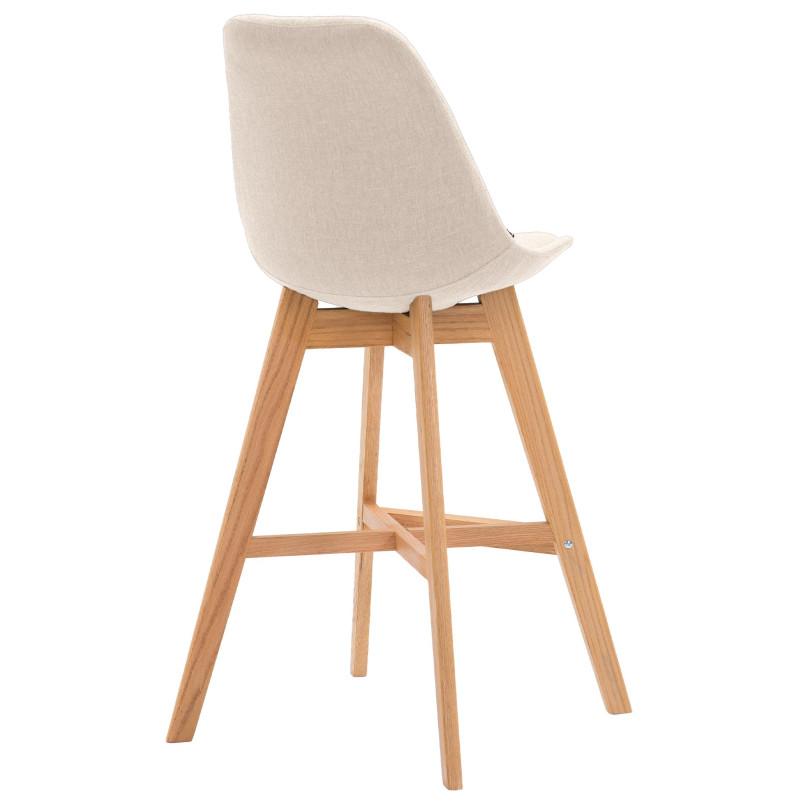 Lot de 2 tabourets de bar Cannes tissu natura crème