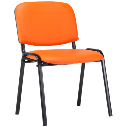 Chaise visiteur Ken en cuir artificiel orange