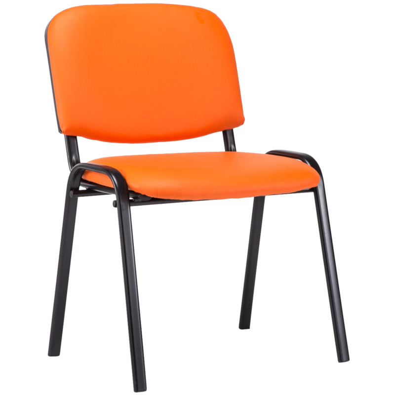 Fauteuil visiteur Ken, similicuir, orange
