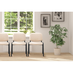 Fauteuil visiteur Ken, tissu cr?me