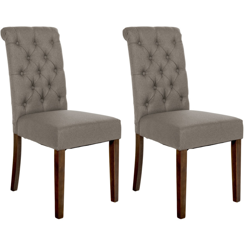 Lot de 2 chaises de salle à manger tissu Lisburn taupe