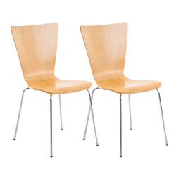 Lot de 2 chaises visiteurs Aaron natura