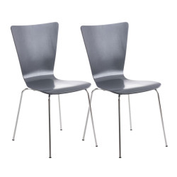 Lot de 2 chaises visiteurs Aaron grises