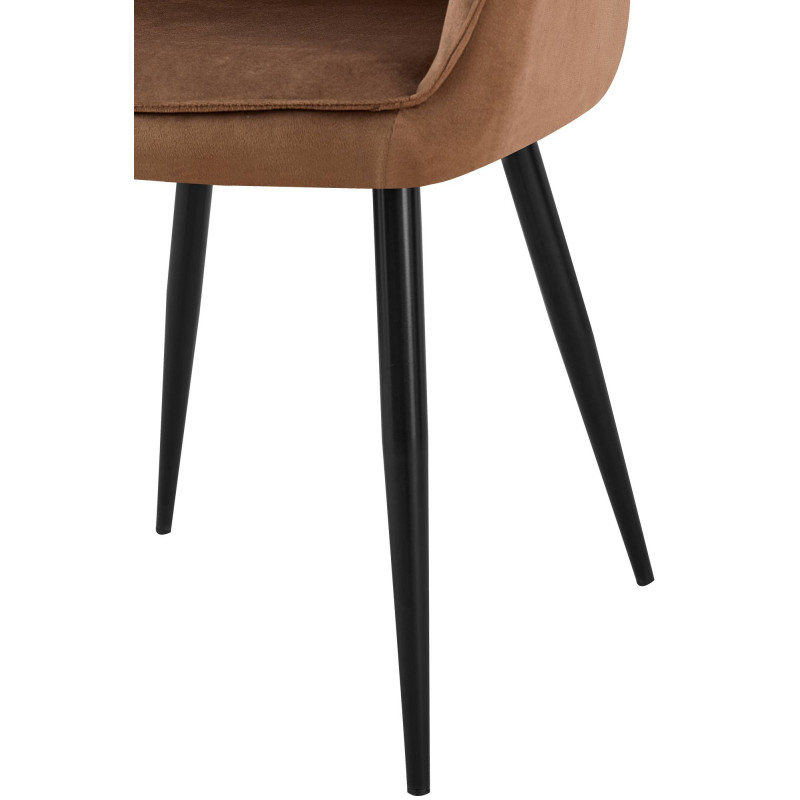 Chaise de salle à manger en velours Boise brun