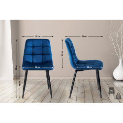 Chaise de salle à manger Antibes bleu foncé