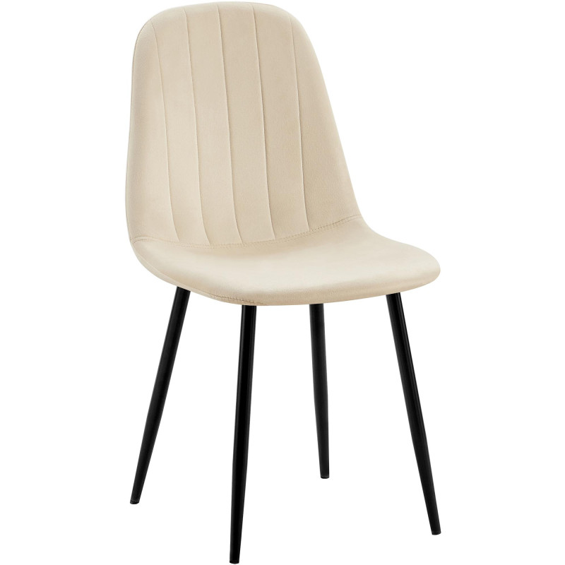 Chaise de salle à manger en velours Baxter crème