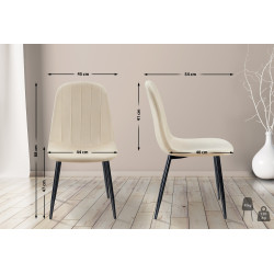 Chaise de salle à manger en velours Baxter crème