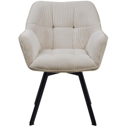 Chaise de salle à manger Jordi Cord crème