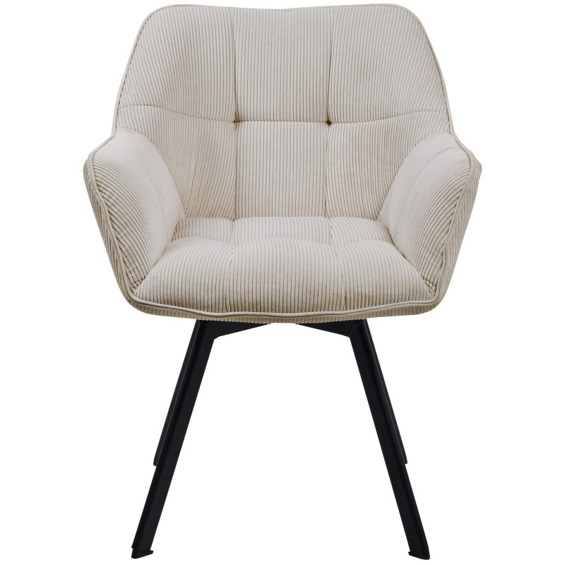 Chaise de salle à manger Jordi Cord crème