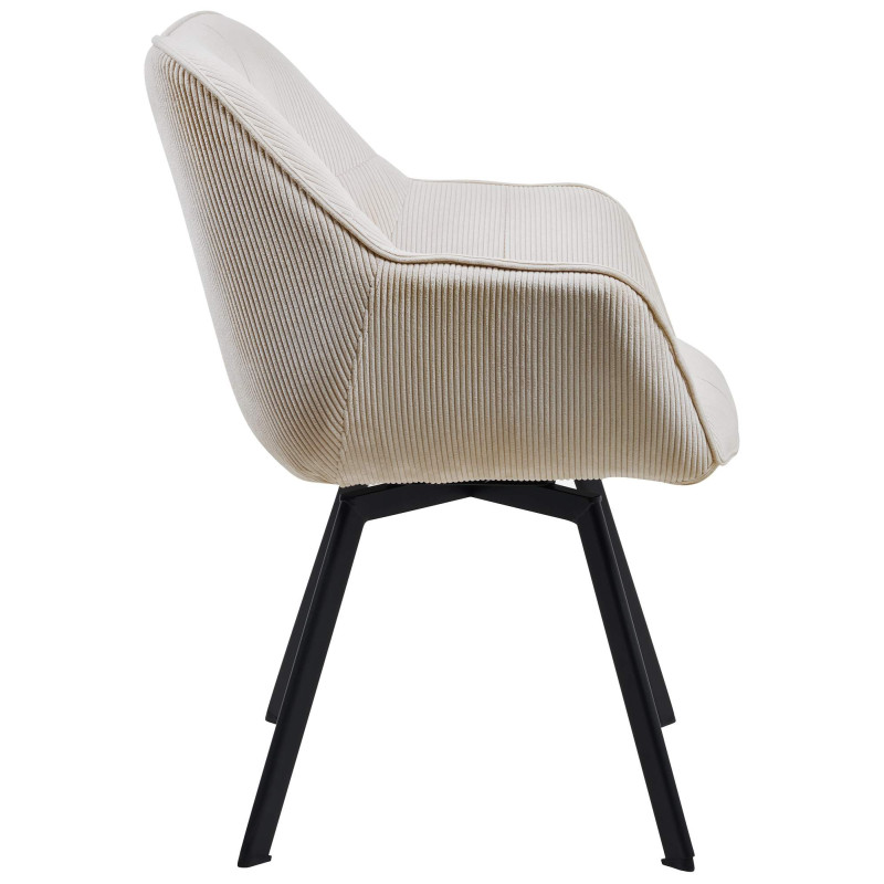 Chaise de salle à manger Jordi Cord crème